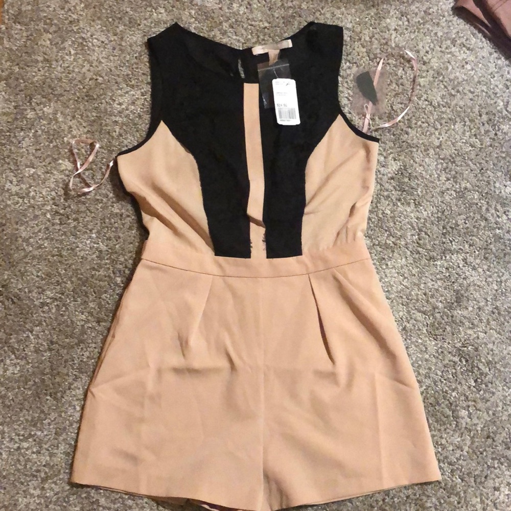 Black and nude Romper